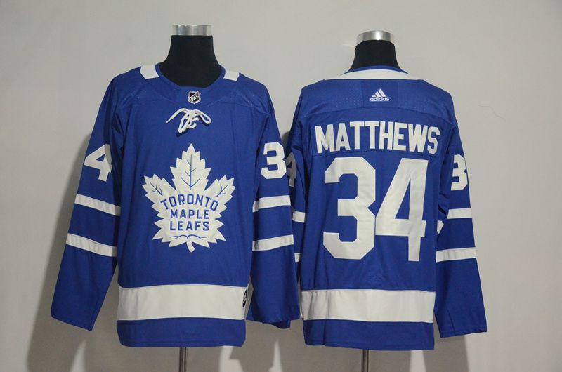 Men 2017 NHL Men Toronto Maple Leafs #34 Matthews blue  Adidas Jerseys->youth nfl jersey->Youth Jersey